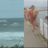 Pescador é resgatado depois de se jogar no mar