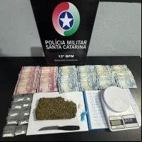 Dupla é flagrada traficando drogas em conveniência de BC