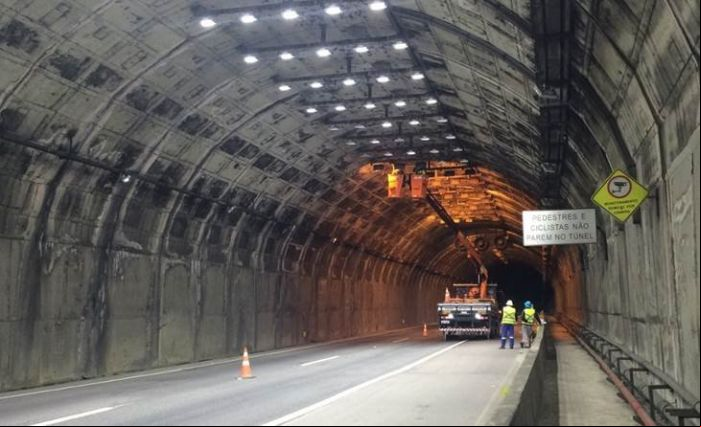 Túnel vai receber instalação de jatos ventiladores (Foto: Divulgação/Arteris Litoral Sul)