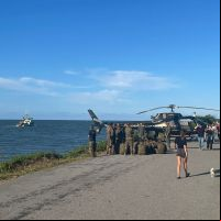 Curso do Nepom coloca helicóptero e policiais na orla de Itajaí