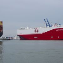 Itajaí recebe maior navio para carros do mundo; veja as fotos da operação histórica